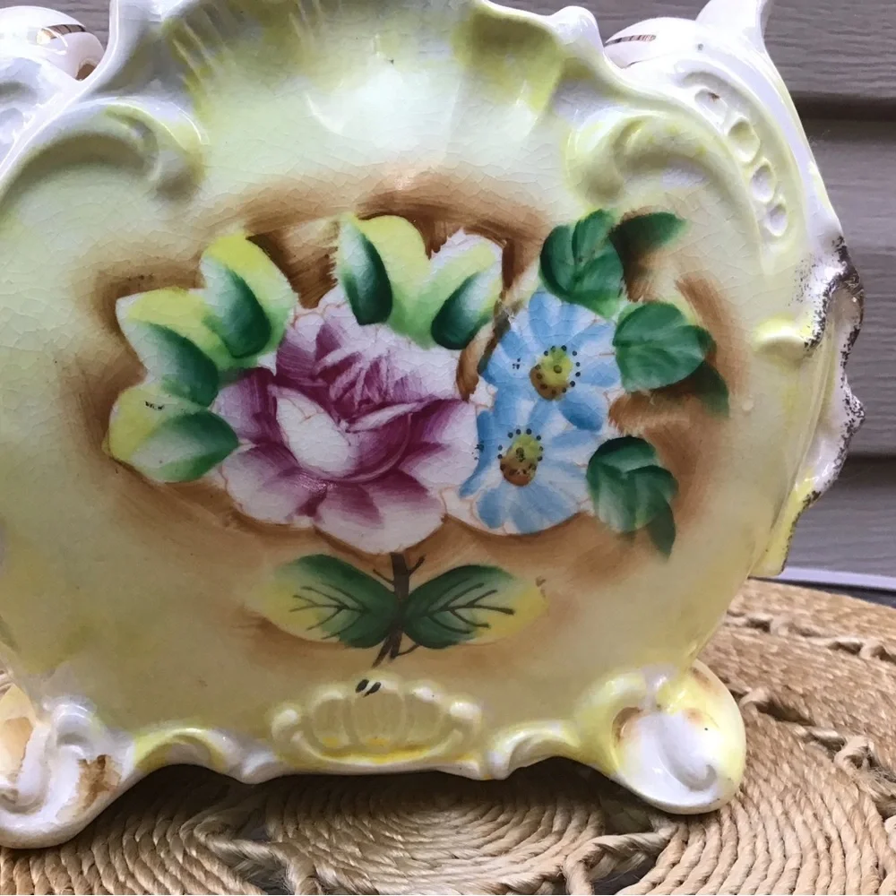 Vintage Floral Ceramic Vase, 40’s or 50’s, possibly McCoy